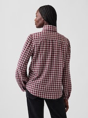 Gap Red White Check Tie-Neck Shirt - Image 2 of 4