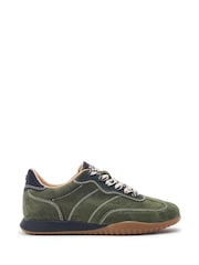 Moda in Pelle Green Aveline Textured Outsole Slim Trainers - Image 1 of 4