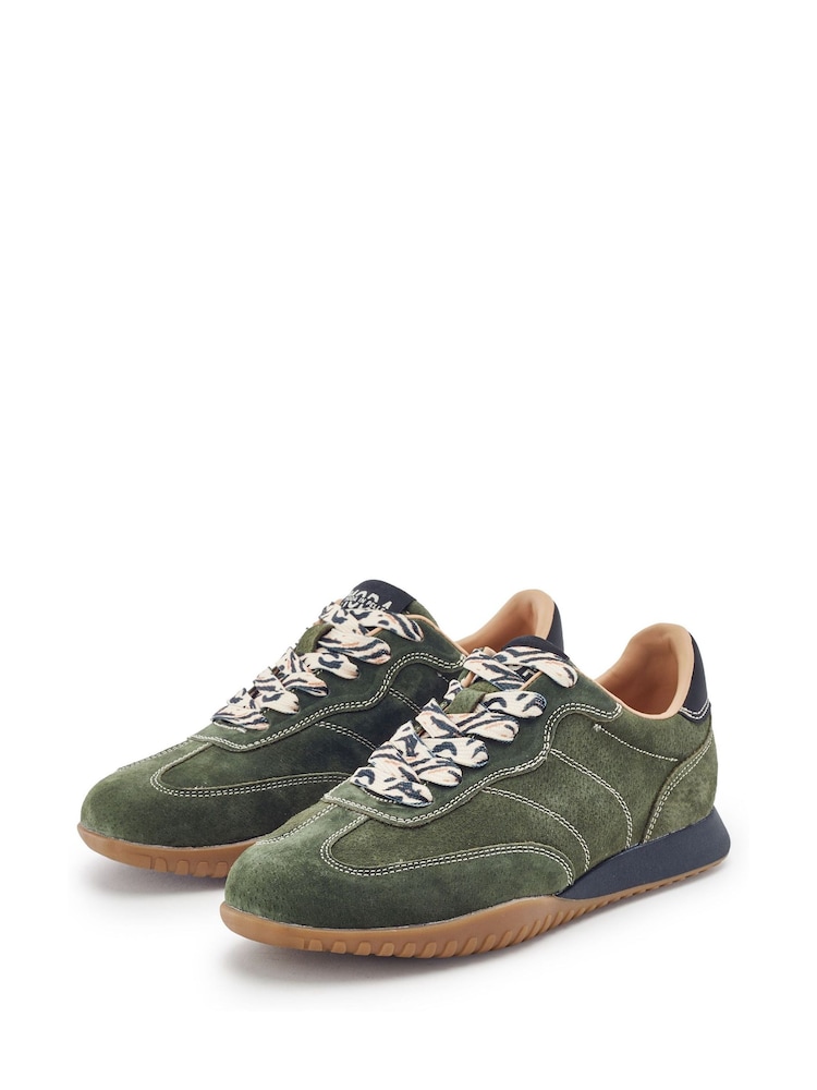 Moda in Pelle Green Aveline Textured Outsole Slim Trainers - Image 2 of 4 Moda in Pelle Green Aveline Textured Outsole Slim Trainers - Image 2 of 4