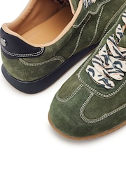Moda in Pelle Green Aveline Textured Outsole Slim Trainers - Image 4 of 4