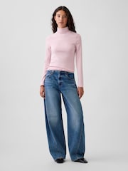 Gap Light Pink Modern Turtle Neck Long Sleeve T-Shirt - Image 3 of 3