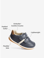 Navy Wide Fit (G) Touch Fastening Leather First Walker Baby Shoes - Image 5 of 5