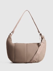 Nere Brown Coated Crescent Cross-Body Bag - Image 1 of 8
