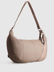 Nere Brown Coated Crescent Cross-Body Bag - Image 3 of 8
