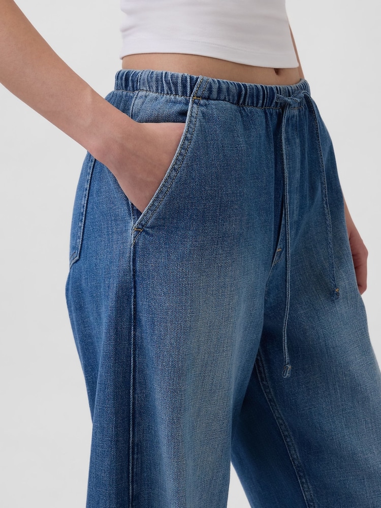 Mellem vask - Gap Pull Over Blue High Waisted Easy Barrel Jeans - Billede 5 af 5 Mellem vask - Gap Pull Over Blue High Waisted Easy Barrel Jeans - Billede 5 af 5