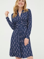 FatFace Blue Delphine Ink Ditsy Jersey Dress - Image 1 of 6