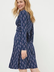 FatFace Blue Delphine Ink Ditsy Jersey Dress - Image 2 of 6