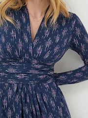 FatFace Blue Delphine Ink Ditsy Jersey Dress - Image 5 of 6