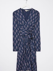 FatFace Blue Delphine Ink Ditsy Jersey Dress - Image 6 of 6