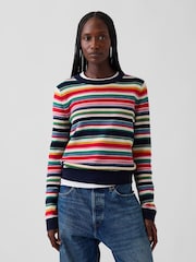 Gap Multi Stripe CashSoft Crew Jumper - Image 1 of 4