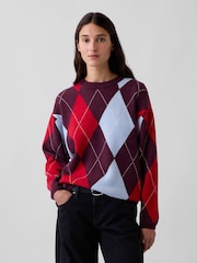 Suéter oversize de rombos CashSoft de Gap - Imagen 1 de 4