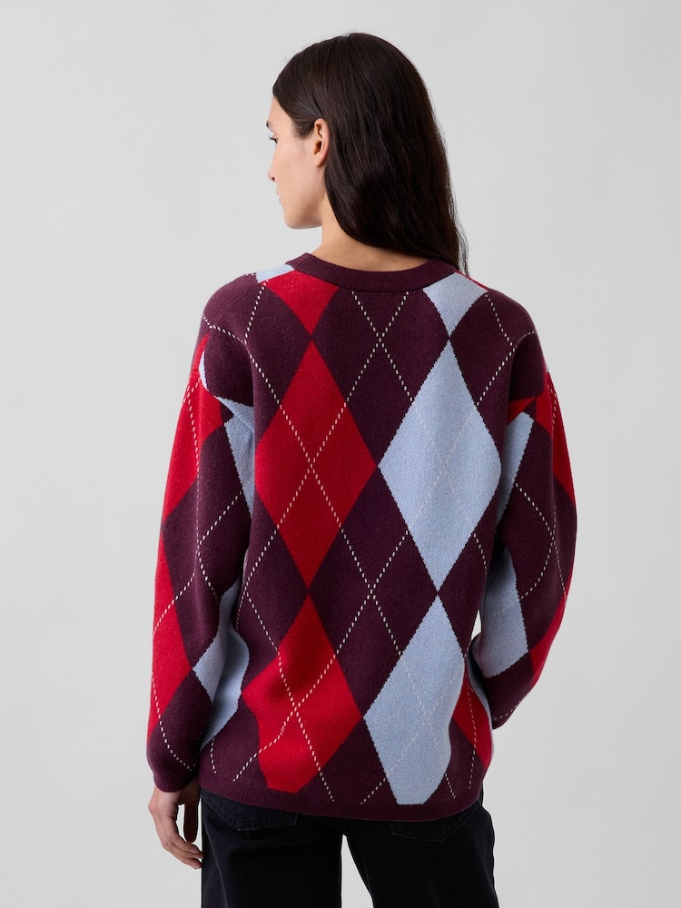 Suéter oversize de rombos CashSoft de Gap - Imagen 2 de 4