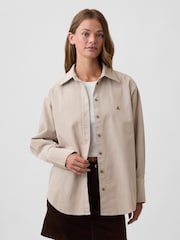 Gap Beige Corduroy Oversized Shirt - Image 1 of 4