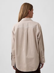 Gap Beige Corduroy Oversized Shirt - Image 2 of 4