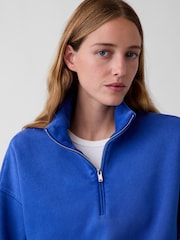 Gap Bright Blue Vintage Soft Oversized Half-Zip Wedge Sweatshirt - Image 5 of 5