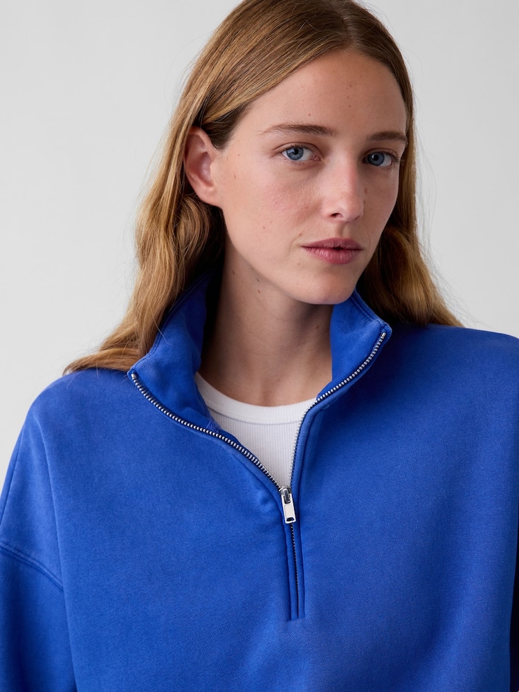 Gap Bright Blue Vintage Soft Oversized Half-Zip Wedge Sweatshirt - Image 5 of 5 Gap Bright Blue Vintage Soft Oversized Half-Zip Wedge Sweatshirt - Image 5 of 5