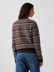 Gap Brown Fair Isle CashSoft Crew Jumper - Image 2 of 4