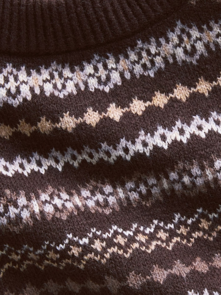 Gap Brown Fair Isle CashSoft Crew Jumper - Image 4 of 4 Gap Brown Fair Isle CashSoft Crew Jumper - Image 4 of 4