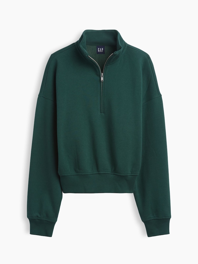 Gap Green Vintage Soft Oversized Half-Zip Wedge Sweatshirt - Image 1 of 2 Gap Green Vintage Soft Oversized Half-Zip Wedge Sweatshirt - Image 1 of 2