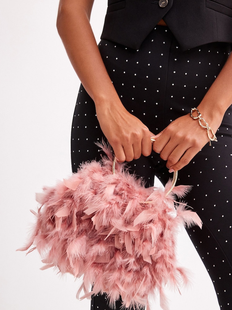 Pink Feather Bag - Image 2 of 10