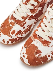 Moda in Pelle Brown Aveline Textured Outsole Slim Trainers - Image 3 of 4