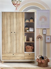 White/Wood Effect Parker Kids Wardrobe - Image 1 of 8