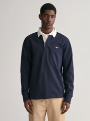 GANT Evening Blue Shield Rugby 100% Cotton Shirt - Image 1 of 5