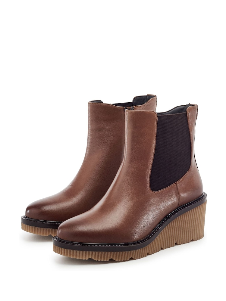 브라운 - Moda in Pelle Parth Wedge Chelsea Ankle Boots - 4의 이미지 2