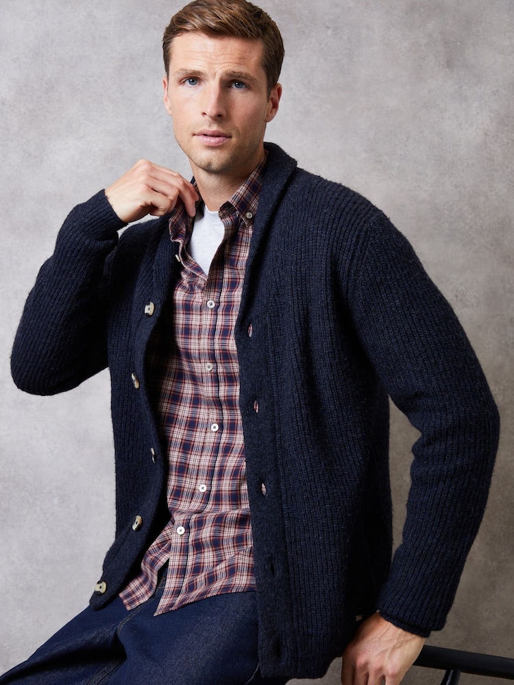 Threadbare Blue Shawl Cardigan - Image 1 of 5 Threadbare Blue Shawl Cardigan - Image 1 of 5