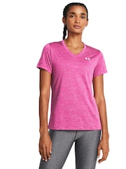 Under Armour Pink Tech V-Neck T-Shirt - Image 1 of 4