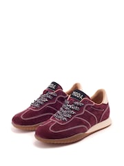 Moda in Pelle Red Aveline Textured Outsole Slim Trainers - Image 2 of 4