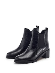 Чорний - Moda in Pelle Payten Smart Block Heel Ankle Boots - Image 2 of 4