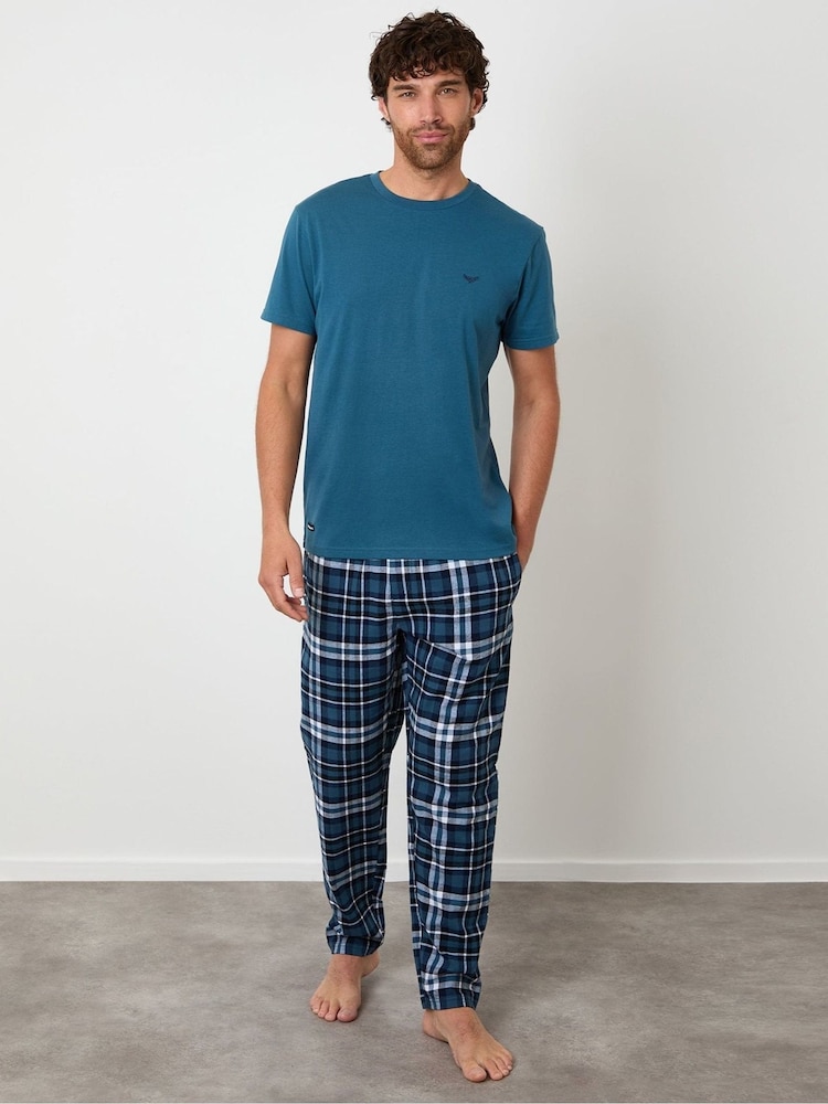 Azul marino - Threadbare Short Sleeve Pyjamas Set - Imagen 1 de 4