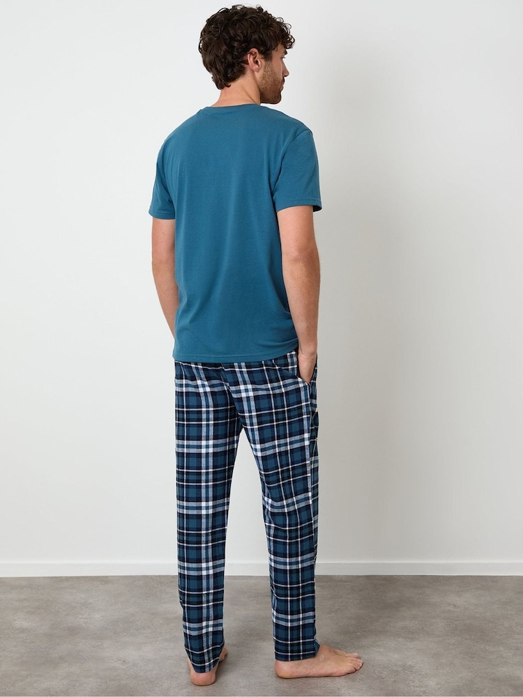 Azul marino - Threadbare Short Sleeve Pyjamas Set - Imagen 2 de 4