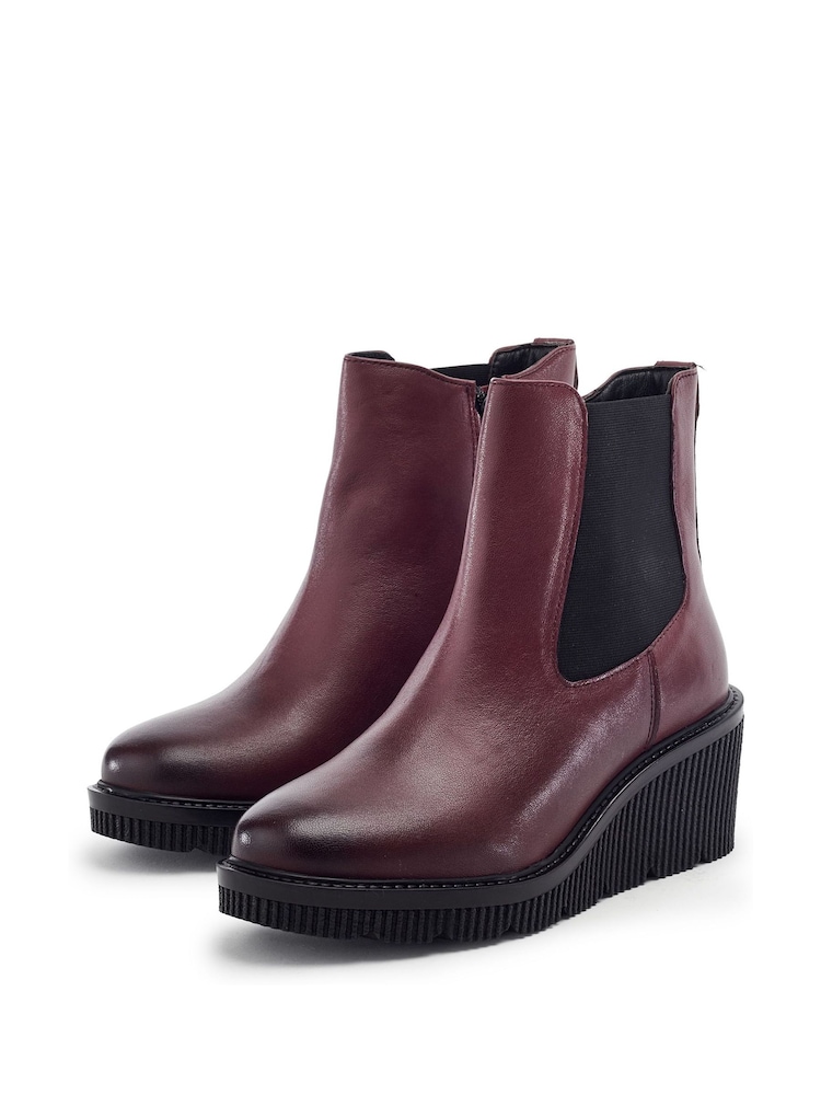 Rot - Moda in Pelle Parth Wedge Chelsea Ankle Boots - Bild 2 von 4 Rot - Moda in Pelle Parth Wedge Chelsea Ankle Boots - Bild 2 von 4