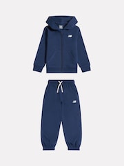 Azul - Conjunto de pantalón deportivo y pantalones de chándal con cremallera y logo pequeño de New Balance. - Imagen 6 de 8