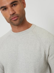 Threadbare Cream Raglan Knitted Crew Neck Jumper - Image 4 of 5