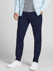 JACK & JONES Blue Slim Fit Chino Trousers - Image 1 of 8