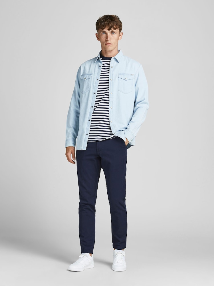 JACK & JONES Blue Slim Fit Chino Trousers - Image 2 of 8