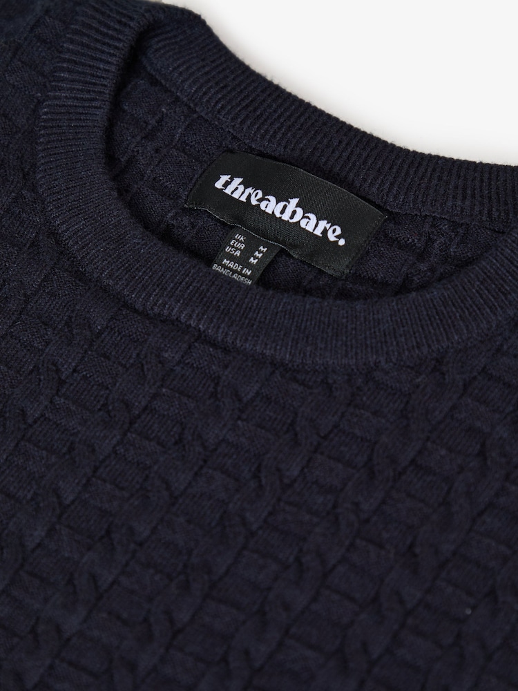 Threadbare Zopfstrickpullover mit Rundhalsausschnitt - Bild 5 von 5
