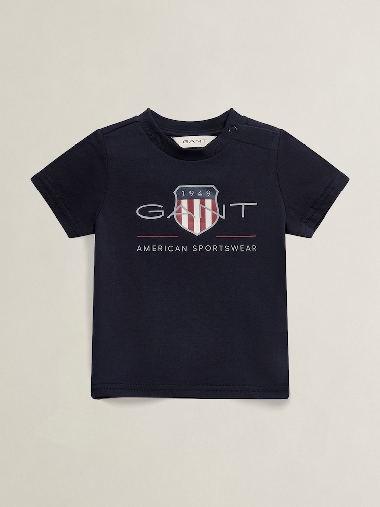 GANT Navy Blue Archive Shield T-Shirt - Image 1 of 3