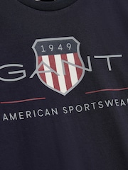 GANT Navy Blue Archive Shield T-Shirt - Image 2 of 3