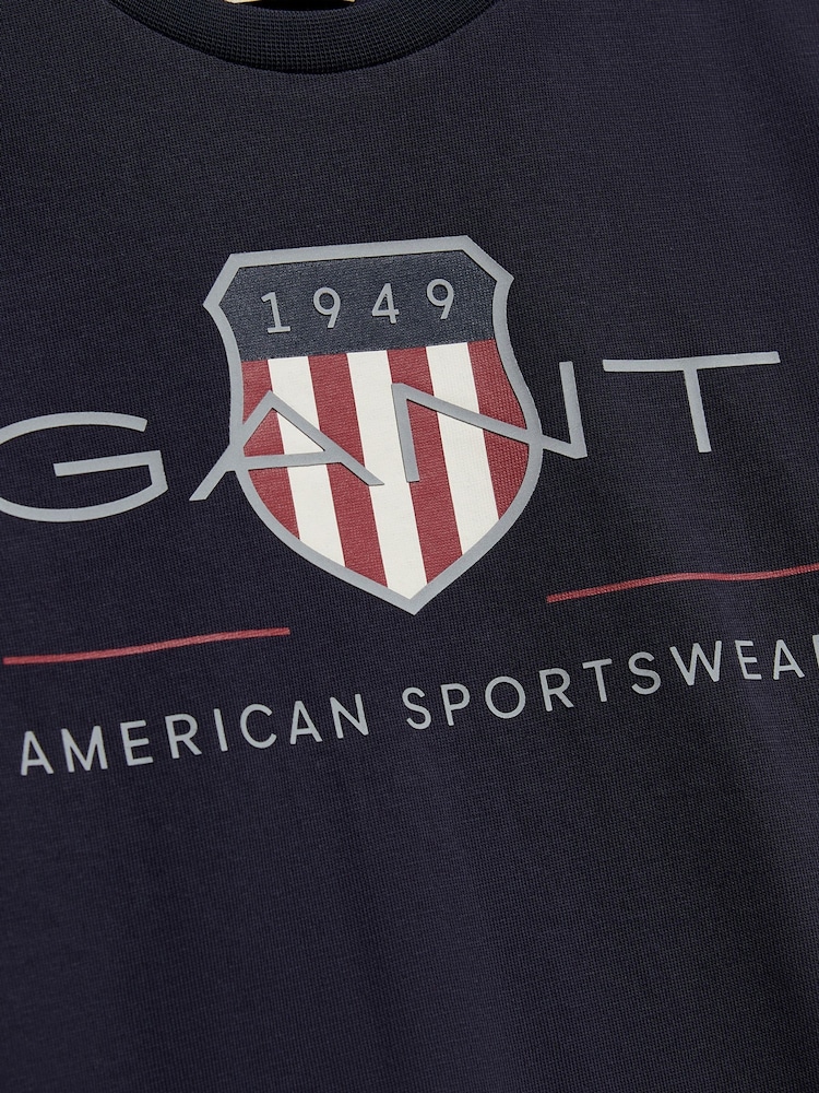 GANT Navy Blue Archive Shield T-Shirt - Image 2 of 3