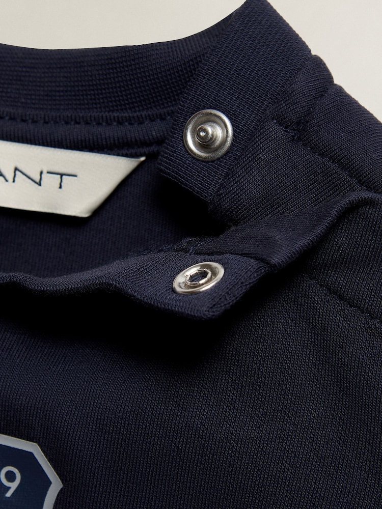 GANT Navy Blue Archive Shield T-Shirt - Image 3 of 3