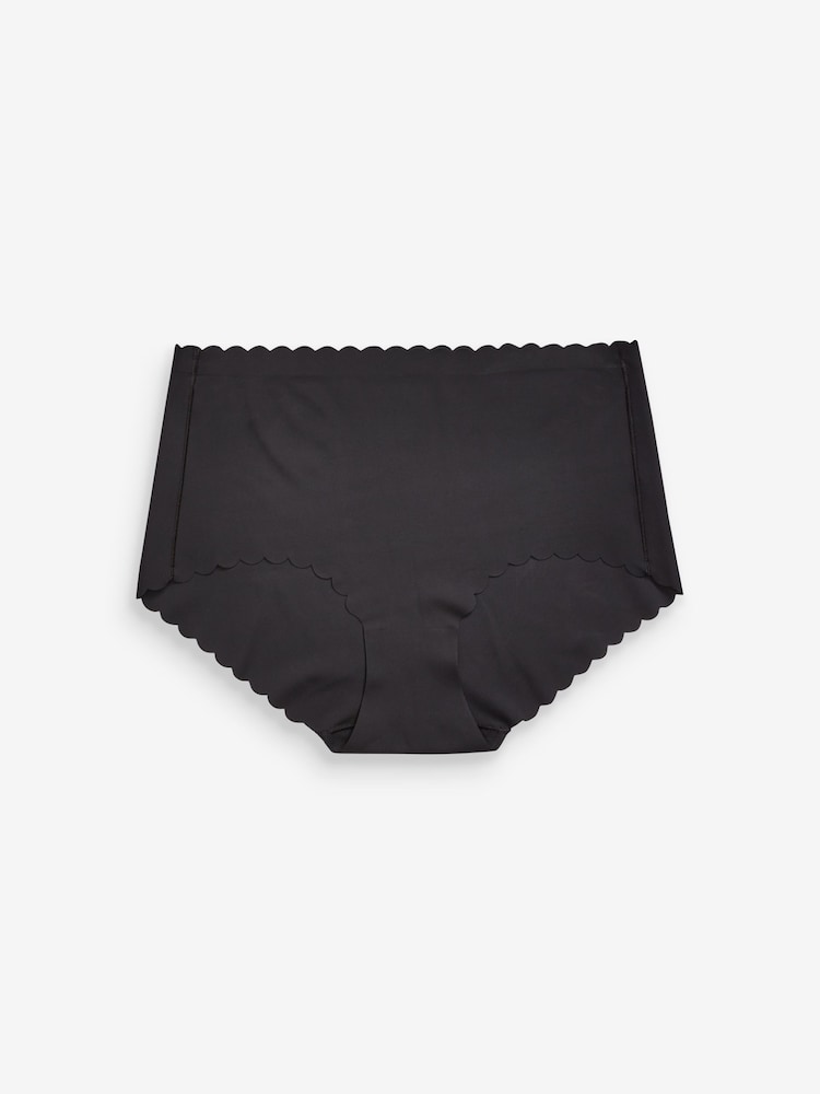 Black Midi No VPL Scallop Edge Knickers - Image 4 of 4