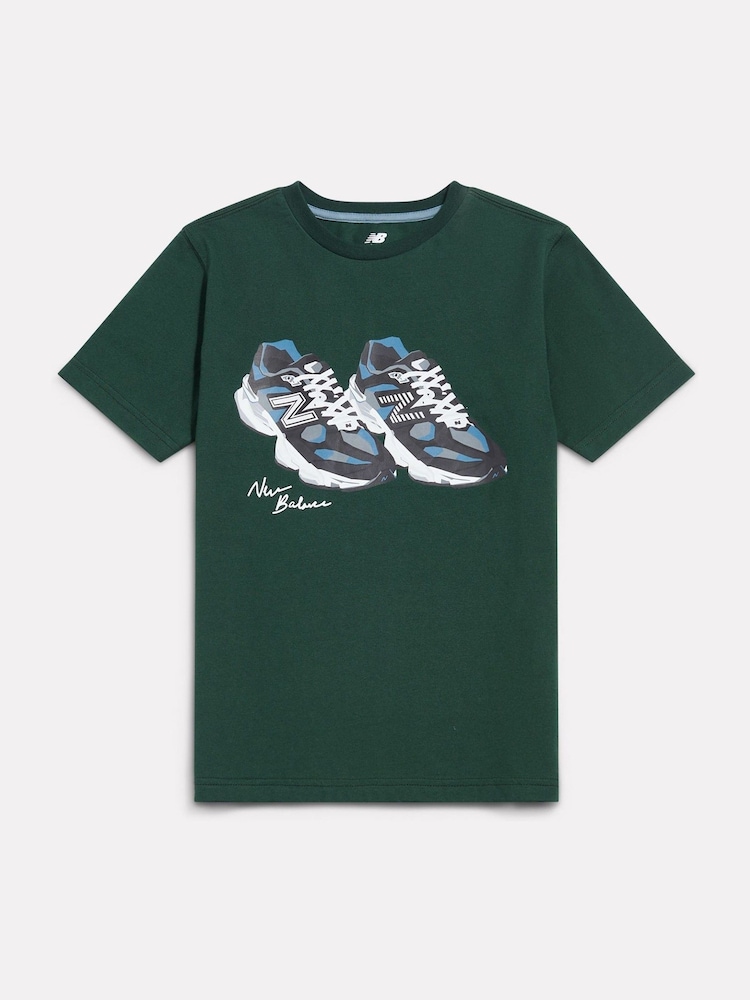 New Balance Green 9060 Graphic Collage T-Shirt - Image 1 of 3 New Balance Green 9060 Graphic Collage T-Shirt - Image 1 of 3