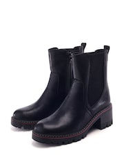Moda in Pelle Blue Odima Cleated Boots With Ribbed Elastic - Image 2 of 4