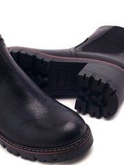 Moda in Pelle Blue Odima Cleated Boots With Ribbed Elastic - Image 4 of 4