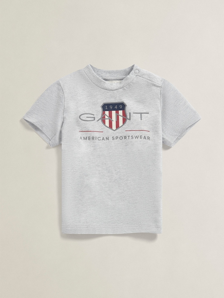 GANT Grey Archive Shield T-Shirt - Image 1 of 3
