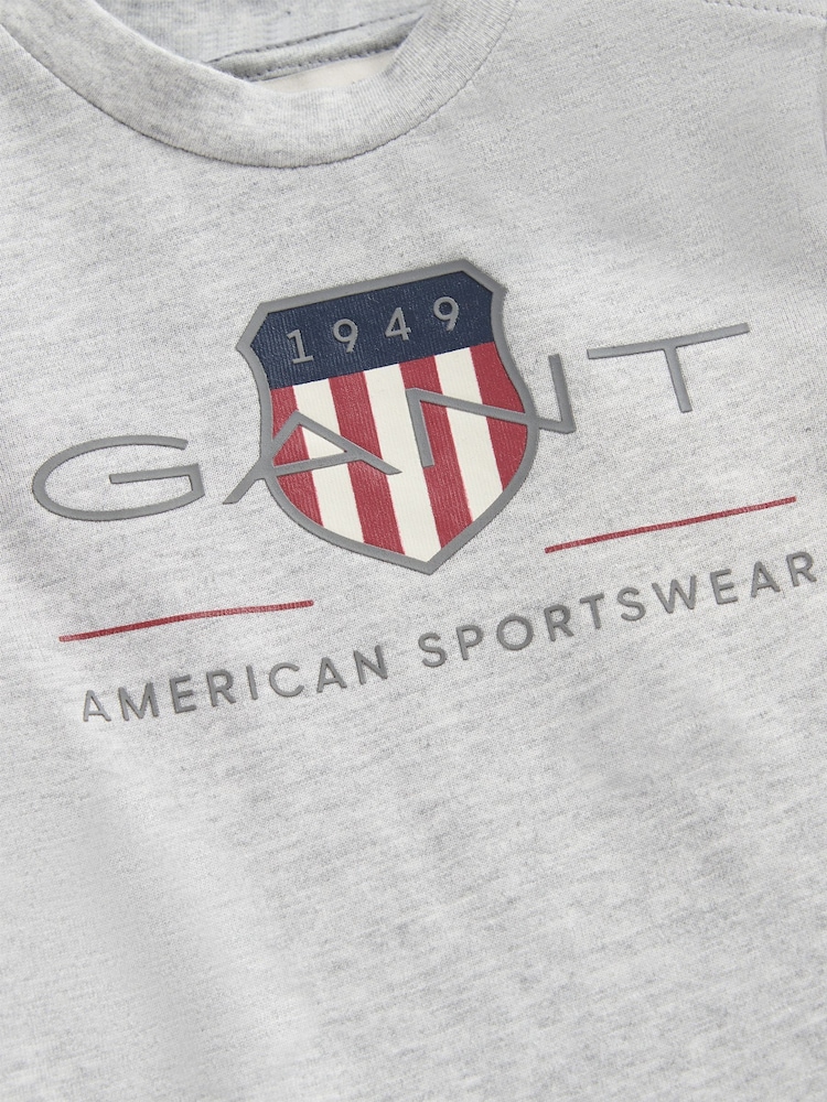 GANT Grey Archive Shield T-Shirt - Image 2 of 3